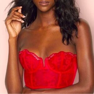 VS Red Lace Bustier 36C